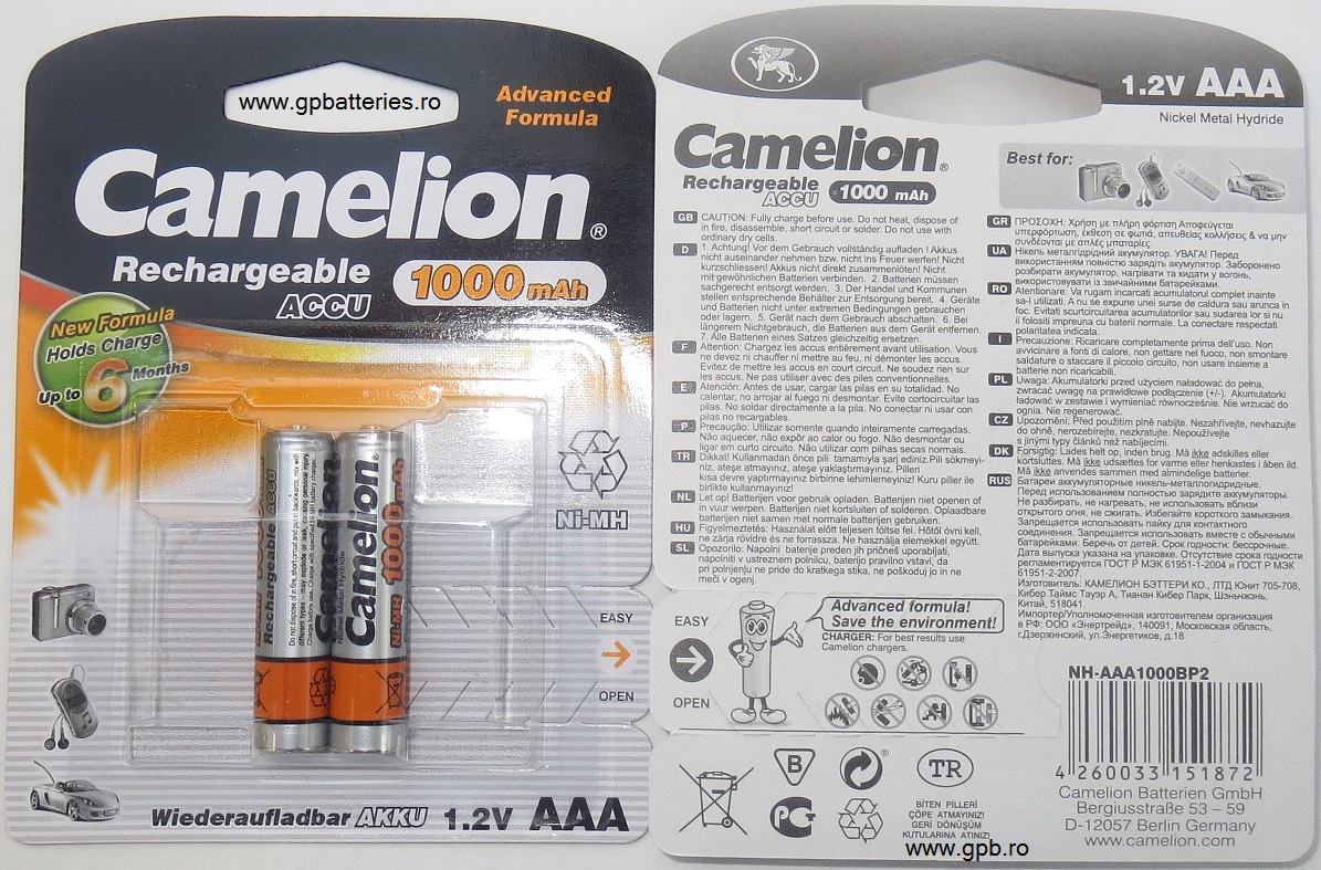 Camelion acumulator AAA R3 1000 Ni-MH B2